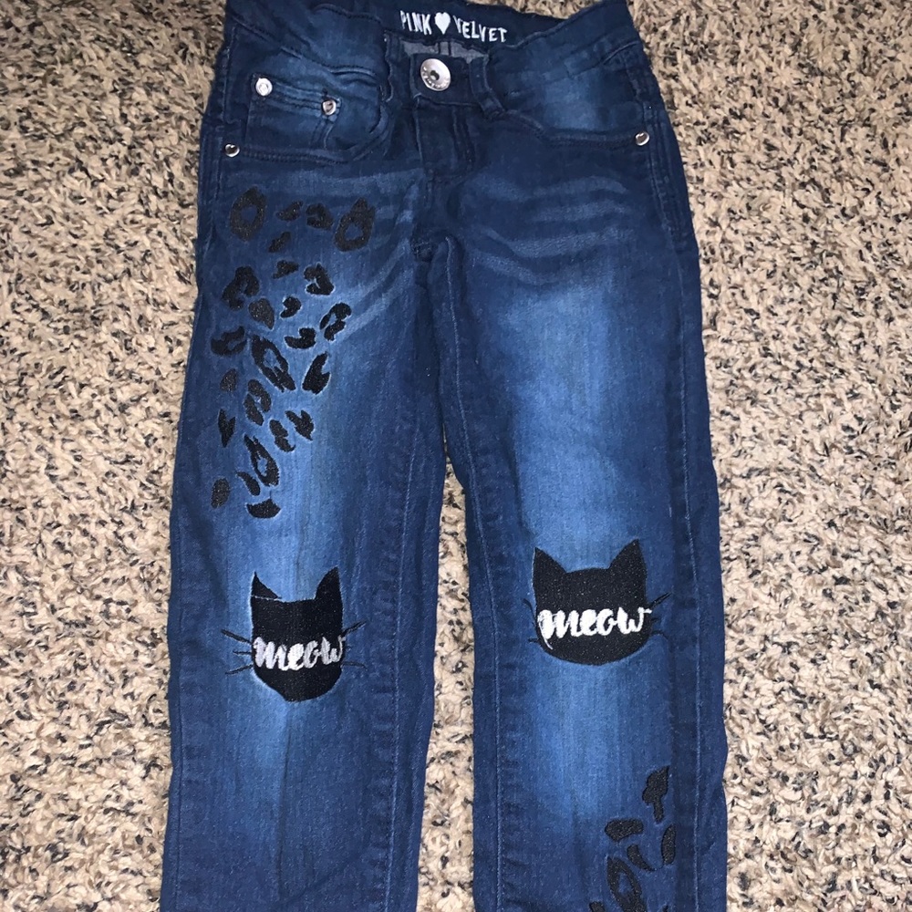 Cat paw little girl jeans